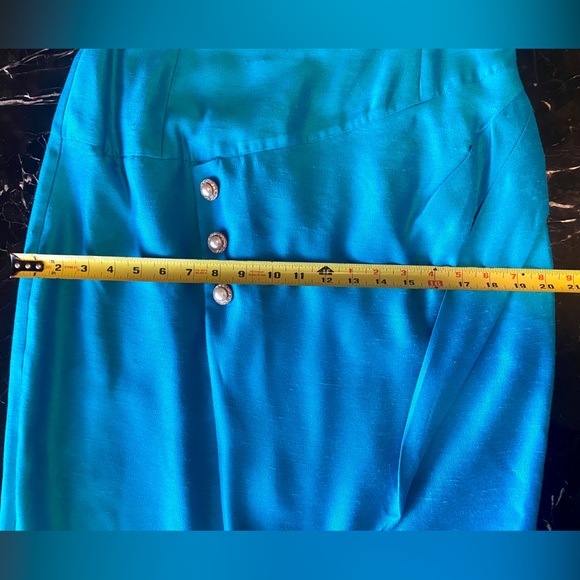 🦋BARBARA CHODOS🦋 for MICHAEL MARCELLA VTG SATIN PUFF SLEEVE JEWEL DROP WAIST👗 - Picture 12 of 13